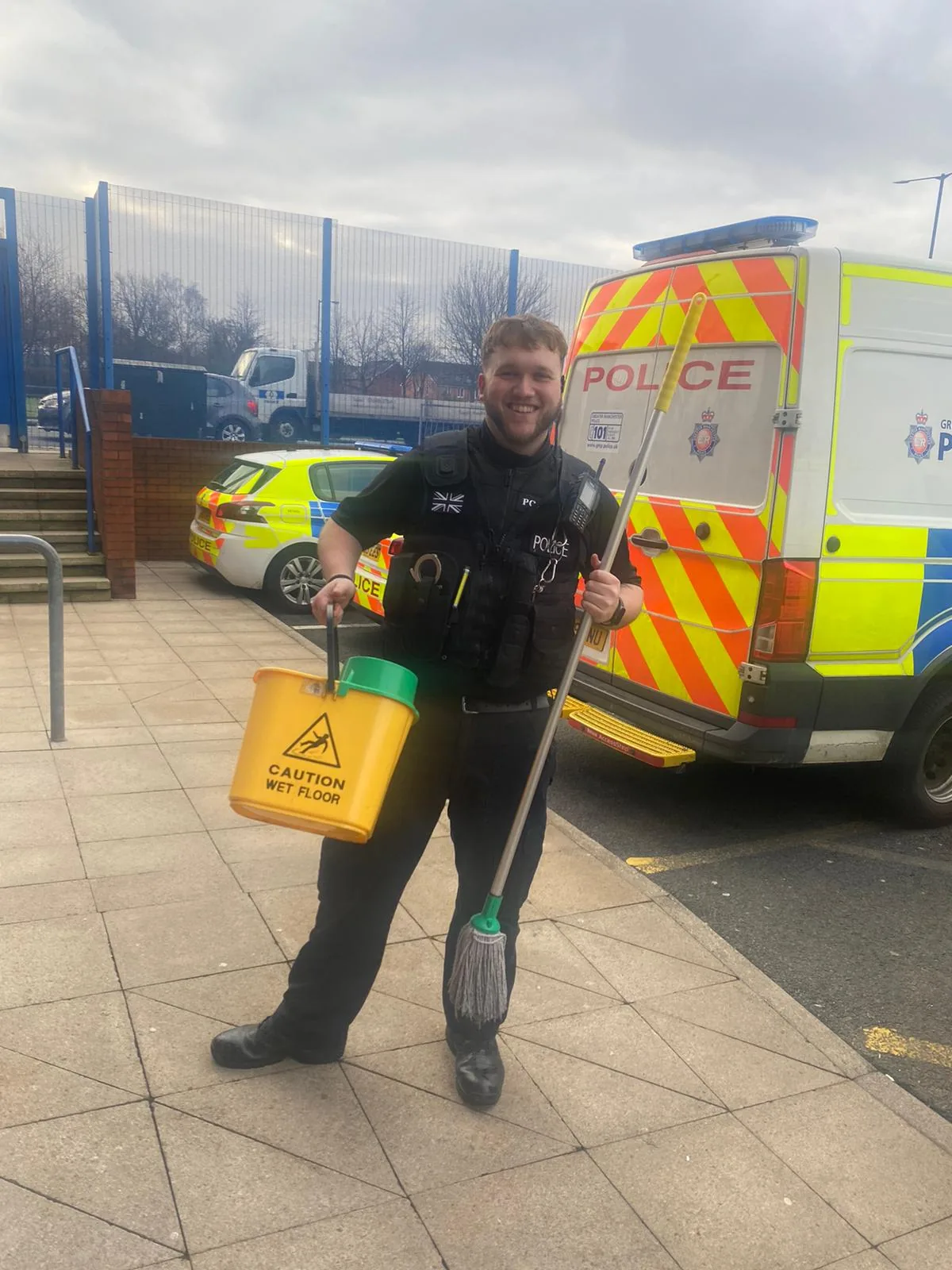 Kallum in his police uniform - before becoming a personal trainer